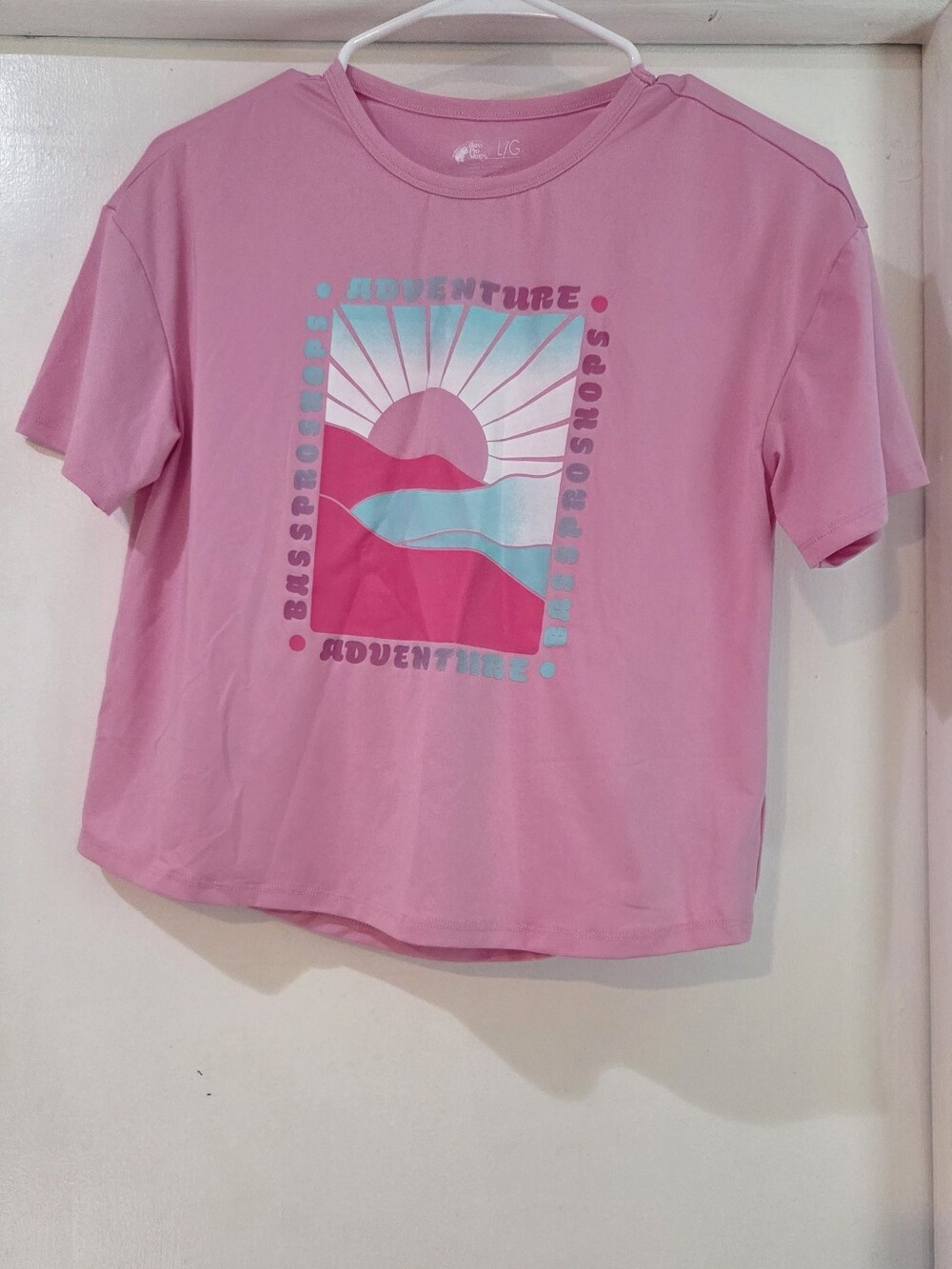 Girl's Bass Pro Shops Performance Inset Back Short Sleeve T-shirt, Size L